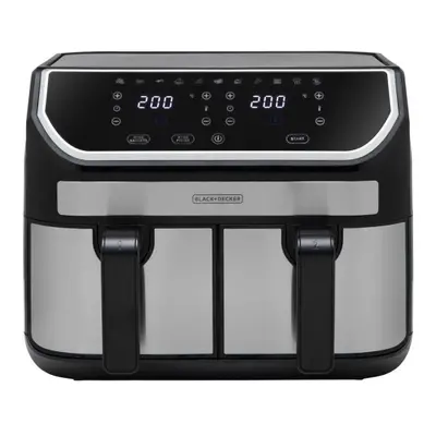 BXAF17094GB Black & Decker 9L Dual Basket Air Fryer with Sync Finish, 2100W, Black