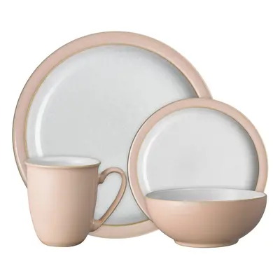 - Elements Shell Peach Dinner Set For - Piece Ceramic Tableware - Dishwasher Microwave Safe Croc