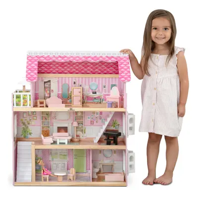 Delta Children Little Gem Dollhouse - 3-Story Dollhouse with Rooms - Includes Accessories - Fits