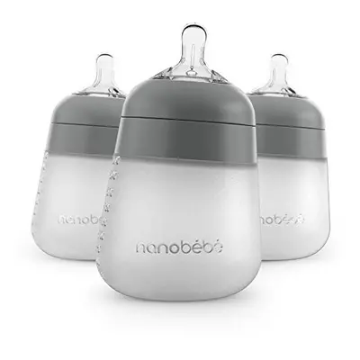 Nanobebe Flexy Silicone Baby Bottles, Anti-Colic, Natural Feel, Non-Collapsing Nipple, Non-Tip S