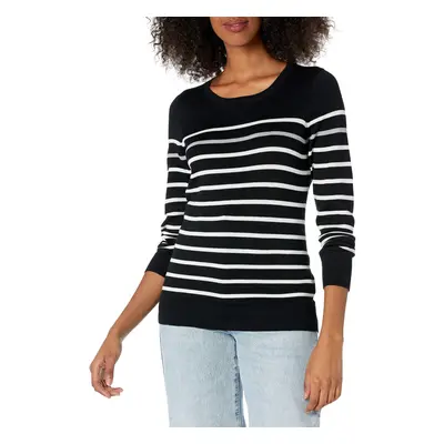 Amazon Essentials Women's Long-Sleeve Lightweight Crewneck Sweater Available in Plus Size Black 