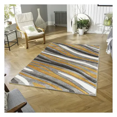 (GREY / YELLOW, cm x cm) Soft Beige Grey Living Room Carved Vogue Rug