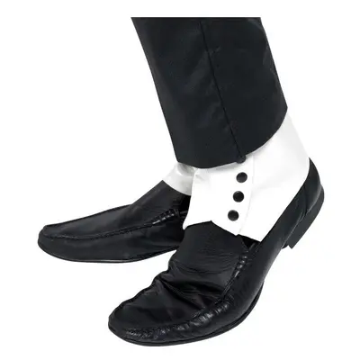 Smiffy's Men's Gaiters With Buttons, White, One Size - white spats buttons fancy dress smiffys g