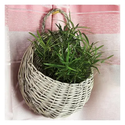 1 Set Flower Basket Handmade Weaving Multi-Function Rattan Wall Fence Hanging Pot Plants Holder