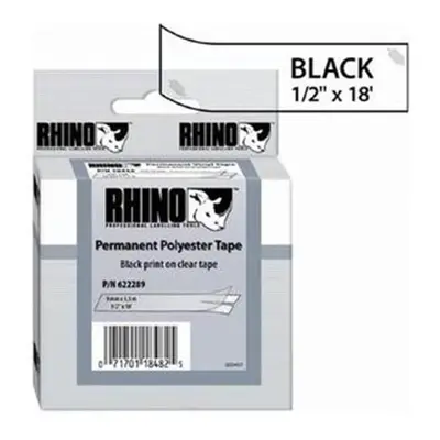 Dymo Dymo RhinoPro Thermal Label - 0.5 in. Width x in. Length - Permanent - Roll - Clear