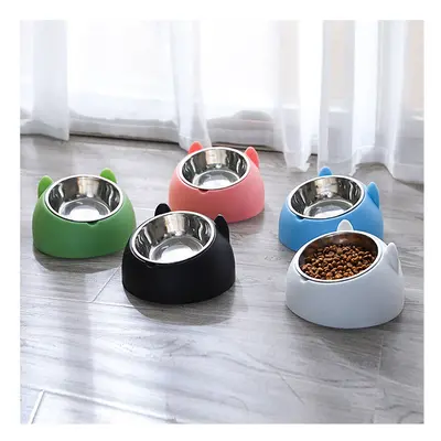 Cat Dog Bowl Degrees Raised Stainless Steel Non Slip Puppy Base Cat Food Drinking Water Feed