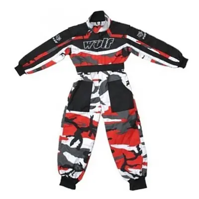 (Red, XS) Wulfsport Kids Motocross Camo Race Suit Off Road Quad