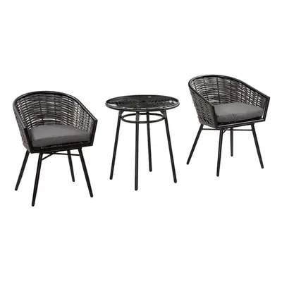 Outsunny PCS Patio Resin Wicker Hand Woven Bistro Set Chairs Coffee Table