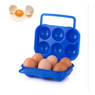 (6 Egg Blue) Outdoor Camping Hiking Picnic kitchen For Portable storage Case holder Plastic Cont