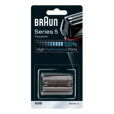 Braun 52B Series Electric Shaver Replacement Foil and Cassette Cartridge - Black