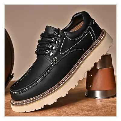 (black, 42) Fashion Men&apos;s Leather Casual Shoes Work Shoes