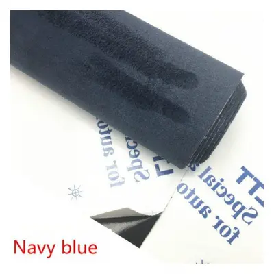 (navy blue) Self Adhesive Suede Leather Fabric Wrap Film Sticker Paper All Around Stretch Diy Ca