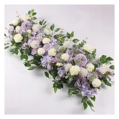 (light purple, cm) 50/100cm Wedding Flower Wall Arrangement Supplies Silk Artificial Flower Row 