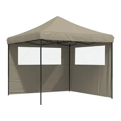 (taupe, with sidewalls) vidaXL Foldable Tent Canopy Patio Pavilion Gazebo Pop up Tent Marquee Ca