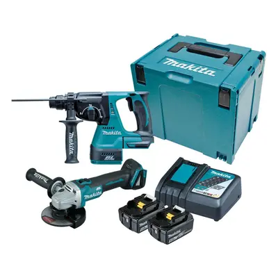 Makita DLX2279TJ 18v LXT Piece Brushless Kit DHR242Z SDS + DGA504 Grinder