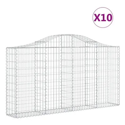 (200 x x 100/120 cm/10 pcs) vidaXL Arched Gabion Basket Stone Basket Gabion Retaining Wall Galva