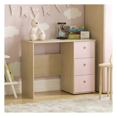 (Pink & Oak) Neptune Drawer Desk PC Computer Study Table Oak