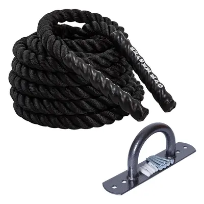 (12M) GYM MASTER Battle Rope with Hoop Wall Anchor