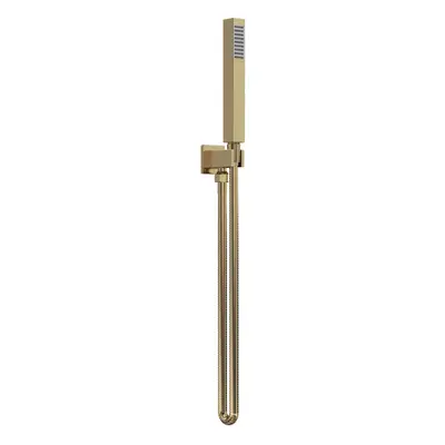 Square Outlet Elbow, Parking Bracket & Shower Handset - Brushed Brass