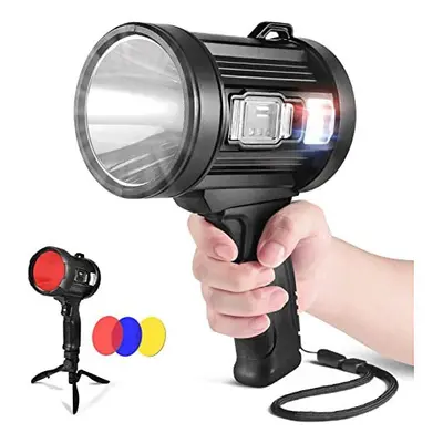 Rechargeable Spotlight Torch, Lumens Super Bright Flashlight, High Power Beam Hunting Spotlight,