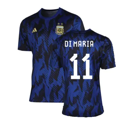 (3XL) Argentina Pre-Match Shirt (Blue) (DI MARIA 11)