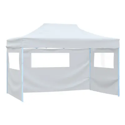 vidaXL Foldable Party Tent with Sidewalls 3x4.5m White Gazebo Canopy Marquee