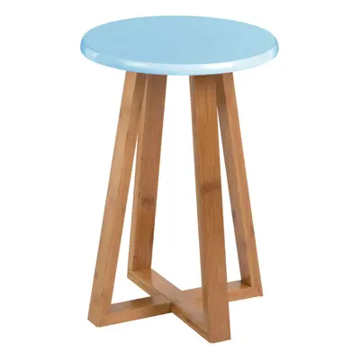 Premier Housewares Viborg Blue Bamboo Round Stool