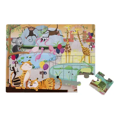 Janod J02774 Tactile Puzzle, Day at the Zoo, Pieces