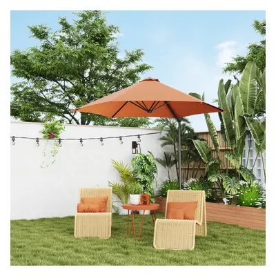 Outsunny 2.5M Offset Roma Patio Umbrella W/ Rotation, Orange