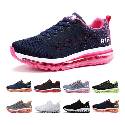 (Blueplum, UK6=EU39) Womens Mens Trainers Gym Running Shoes Fashion Fitness Mesh Sneakers Casual