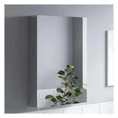 Bathroom Single Door Mirror Stainless Steel Sleek Modern Cabinet x 700mm