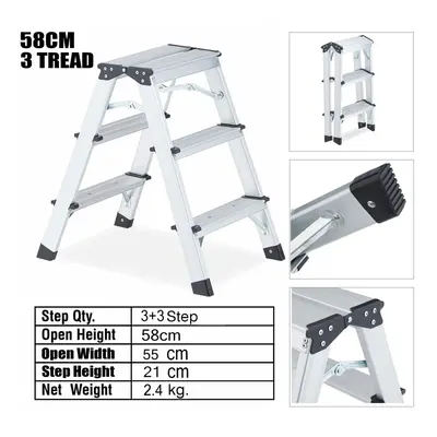 FOLDING STEP LADDER SAFETY NON SLIP SMALL STOOL LADDERS TREAD KITCHEN DIY