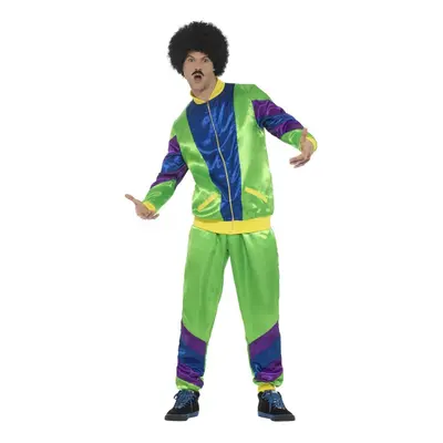 (L, Green/Blue/Yellow) Smiffys Mens 80s Height Of Fashion Costume Suit