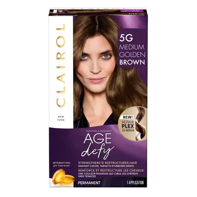 Clairol Age Defy Permanent Hair Dye 5G Medium Golden Brown Hair Color Pack of