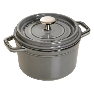 STAUB Mini Round Dutch Oven 0.75-Quart Graphite Grey Stove