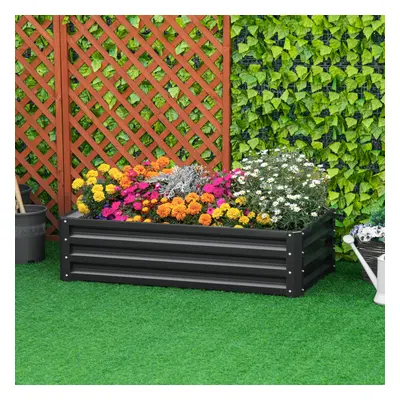 Outsunny Raised Garden Bed Elevated Planter Box for Flowers Grey