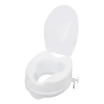 (white, 6in with Lid) Raised Toilet Seat With Lid Lbs Heavy Duty Elevated Toilet Seat With Tight