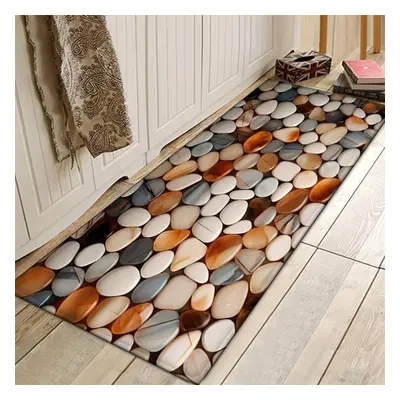 (160*200cm) 1pcs Anti Fatigue Kitchen Rugs, Pebble Print Waterproof Non-slip Thick Cushioned Kit