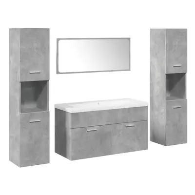 vidaXL Bathroom Furniture Set Piece Cabinet Concrete Grey Engineered Wood