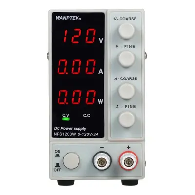 (AU Plug) Wanptek Nps1203w 0-120v 0-3a Switching Dc Power Supply Digits Display Led High Precisi