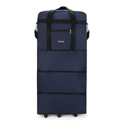 (blue, M(90*50*30cm)) Wheels Travel Bag Waterproof Portable Travel Rolling Suitcase Air Carrier 