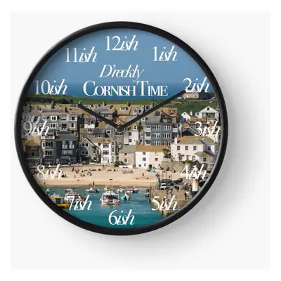 (Cornish Time St Ives Harbour=7524) Wall Clock Inch Funny Mantel & Tabletop Art Decor for Home B