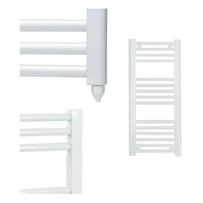 (40cm, 80cm) BRAY Straight or Flat Heated Towel Rail / Warmer / Radiator, White - Electric