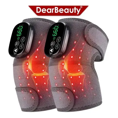 (1PAIR) Red Light Therapy Knee Massager with Heating Rechargeable 5-Levels Heated Elbow Shoulder