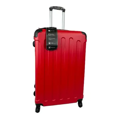 (Red, Large) Hampton & Stewart Spinner wheel HardShell Suitcase