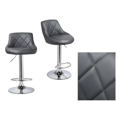 (Steel Grey) X PU Leather Swivel Gas Lift Bar Stools Kitchen,Breakfast, Pub Black, Grey UK