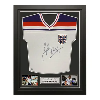 Glenn Hoddle Signed England Football Shirt. Standard Frame