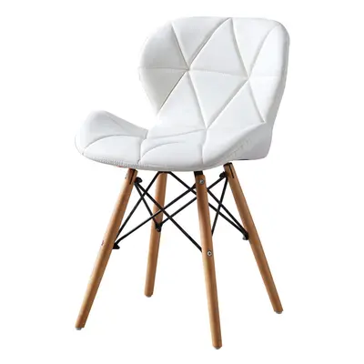 (White) MOF Dining Chairs Wood Legs & Comfortable Padded