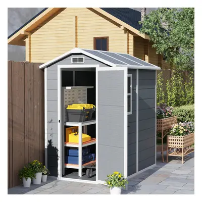 Outsunny x 6ft Plastic Garden Shed with Floor, Window and Door