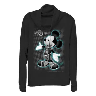 Disney Kingdom Mickey Hearts Women's Cowl Neck Long Sleeve Knit Top B